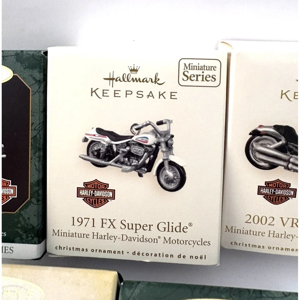 5 Vtg Hallmark Harley Davidson Christmas ornaments 1999-2007